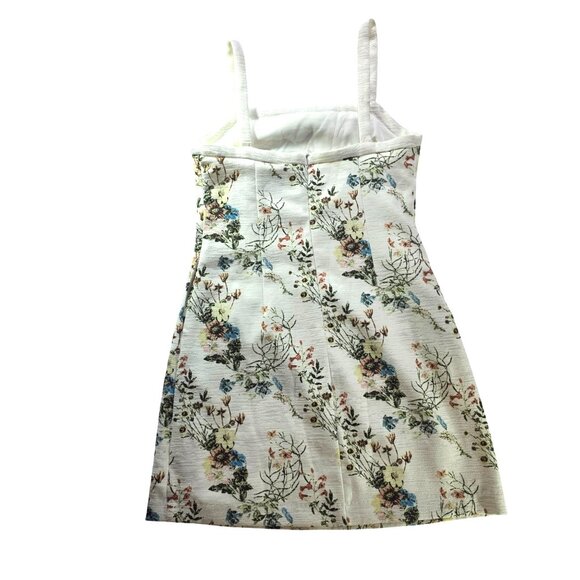 Floral Print White Sleeveless Dress Lucy Paris M cottagecore fairycore lined - Picture 2 of 9